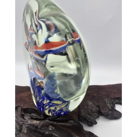Vintage Large Clear Art Glass Fish Aquarium Paperweight - Picture 7 of 11